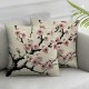 Ulloord Plum Floral Throw Pillow Covers Botanical Elegant Traditional Flower Art Beige Soft Velvet Square Decor for Indoor Outdoor Home Patio Couch Sofa Cushion Cover