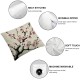 Ulloord Plum Floral Throw Pillow Covers Botanical Elegant Traditional Flower Art Beige Soft Velvet Square Decor for Indoor Outdoor Home Patio Couch Sofa Cushion Cover