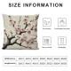 Ulloord Plum Floral Throw Pillow Covers Botanical Elegant Traditional Flower Art Beige Soft Velvet Square Decor for Indoor Outdoor Home Patio Couch Sofa Cushion Cover