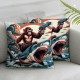 Ulloord Throw Pillow Covers Animal Ocean Green Cozy Velvet with Zipper Decorative for boy Men Indoor Office Home Couch Cushion Cover