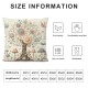 Ulloord Throw Pillow Covers Flower Leaf Bird Beige Square Indoor Office Chair College Dorm Bedroom Sofa Decor Pillow case