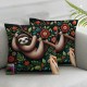 Ulloord Valentines Day Pillow Covers, Flowers Cute Animals Throw Pillow Covers, Pillowcases for Wedding Sofa Couch,