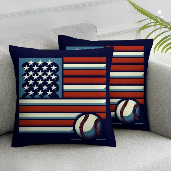 Ulloord Valentines Day Pillow Covers,  with American Flag Throw Pillow Covers, Pillowcases for Anniversary Wedding Sofa Couch