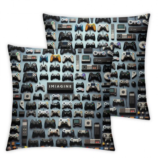 Ulloord Valentines Day Pillow Covers,  Video Game Gray Throw Pillow Covers, Pillowcases for Anniversary Wedding Sofa Couch,