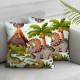 Ulloord and Tropical Leaves and Flowers Decorative Pillow Cover Home Decorative Cushion Cover for Couch Sofa Bed