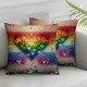 Ulloord Valentines Day Pillow Covers,  Rainbow Flag Throw Pillow Covers, Pillowcases for Anniversary Wedding Sofa Couch,