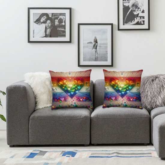 Ulloord Valentines Day Pillow Covers,  Rainbow Flag Throw Pillow Covers, Pillowcases for Anniversary Wedding Sofa Couch,