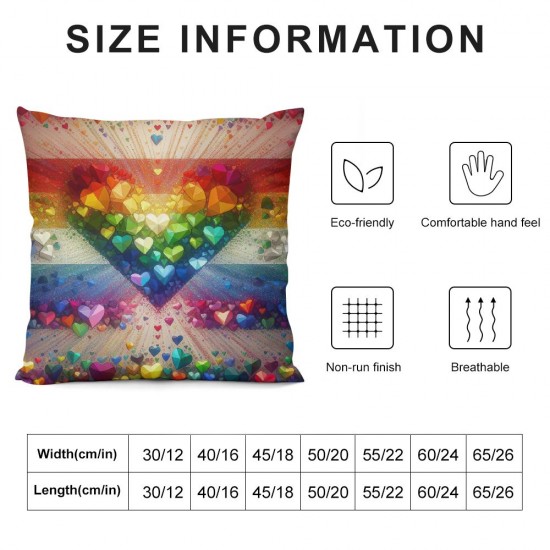 Ulloord Valentines Day Pillow Covers,  Rainbow Flag Throw Pillow Covers, Pillowcases for Anniversary Wedding Sofa Couch,