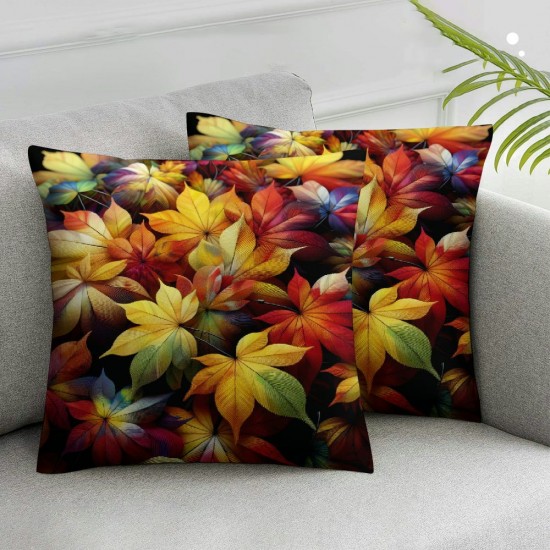 Ulloord Autumn Maple Leaves Decorative Pillow Cover Home Decorative Cushion Cover for Couch Sofa Bed,