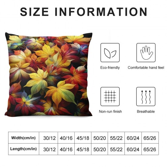 Ulloord Autumn Maple Leaves Decorative Pillow Cover Home Decorative Cushion Cover for Couch Sofa Bed,