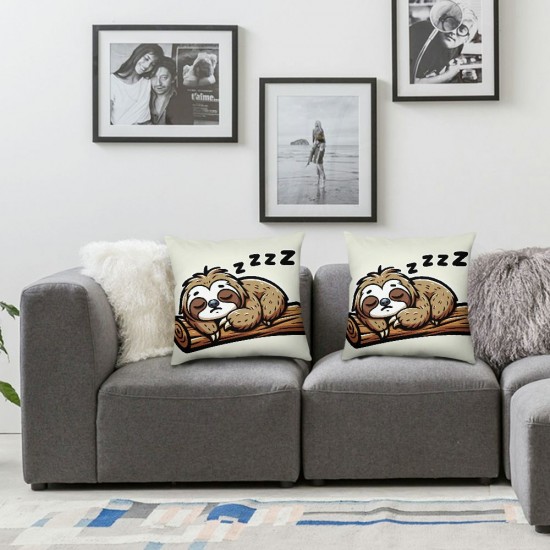 Ulloord Valentines Day Pillow Covers, Lazy Sloth Sleeping Throw Pillow Covers, Pillowcases for Anniversary Wedding Sofa Couch,