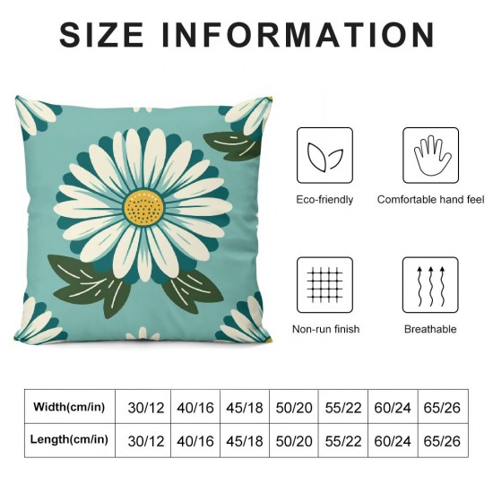 Ulloord Flower Decorative Pillow Cover Home Decorative Cushion Cover for Couch Sofa Bed,