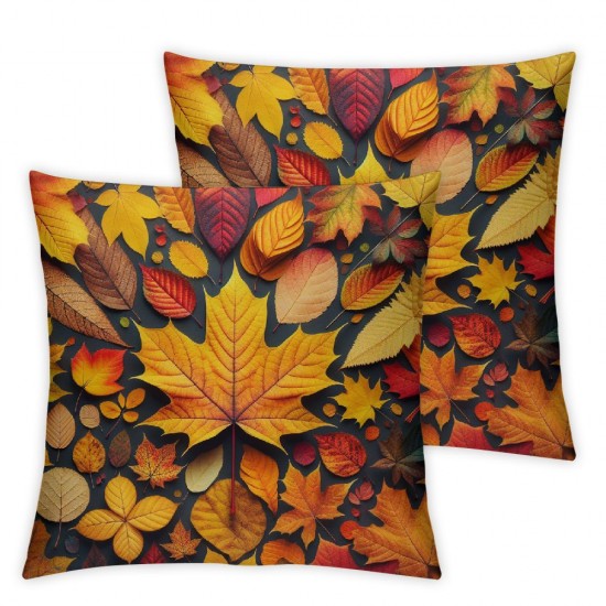 Ulloord Autumn Maple Leaves Decorative Pillow Cover Home Decorative Cushion Cover for Couch Sofa Bed,