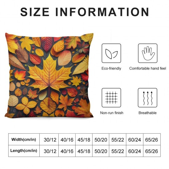 Ulloord Autumn Maple Leaves Decorative Pillow Cover Home Decorative Cushion Cover for Couch Sofa Bed,