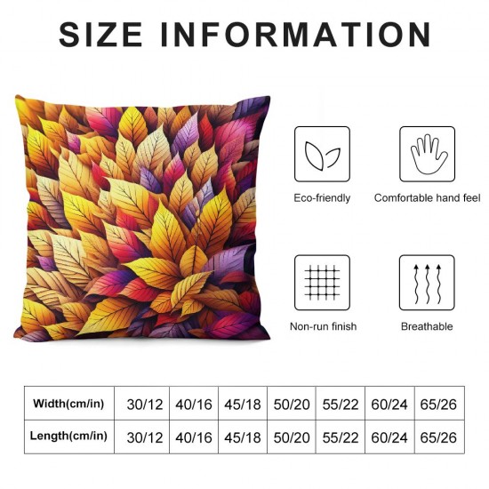 Ulloord Autumn Maple Leaves Decorative Pillow Cover Home Decorative Cushion Cover for Couch Sofa Bed,