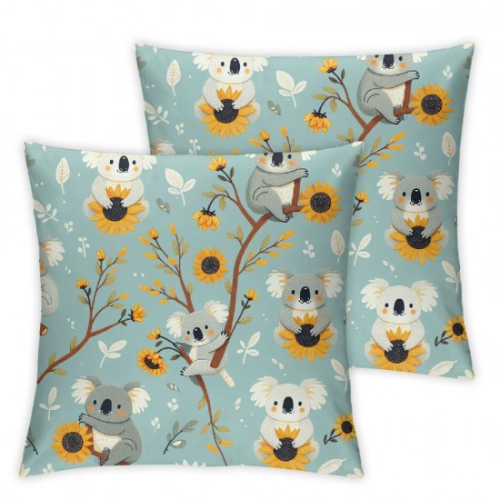 Ulloord Throw Pillow Covers and Sunflower Decor Pillowcases Square Hidden Zipper Home Cushion Decorative Pillowcase