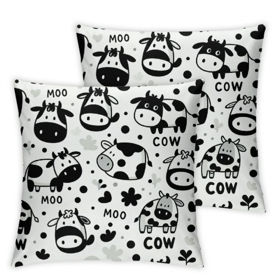 Ulloord Cow Decorative Throw Pillow Cover Case, Pillow Cases Square Standard Cushion Covers for Couch Sofa Bed