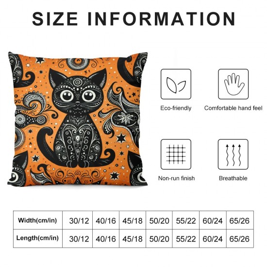 Ulloord Halloween Decorative Throw Pillow Cover Case, Pillow Cases Square Cushion Covers for Sofa