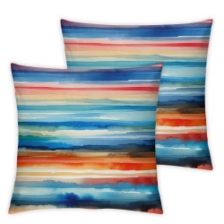 Ulloord Rainbow Stripes Decorative Throw Pillow Cover Case, Pillow Cases Square Standard Cushion Covers for Couch Sofa Bed