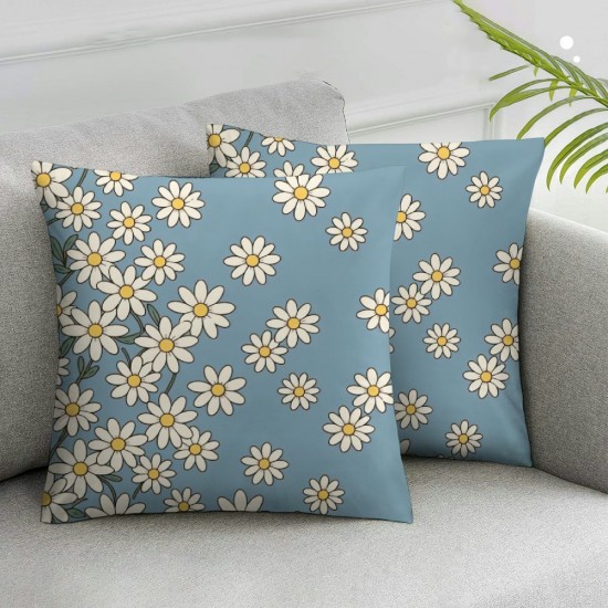 Ulloord Print Blue Decorative Throw Pillow Cover Case, Pillow Cases Square Standard Cushion Covers for Couch Sofa Bed