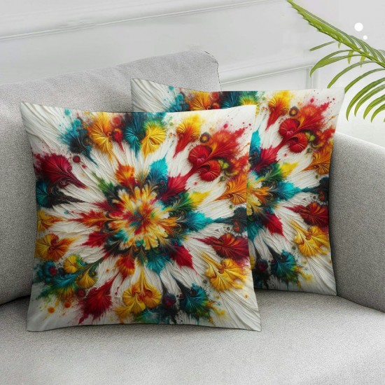 Ulloord Rainbow Color Decorative Throw Pillow Cover Case, Pillow Cases Square Cushion Covers for Sofa