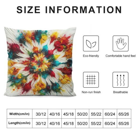 Ulloord Rainbow Color Decorative Throw Pillow Cover Case, Pillow Cases Square Cushion Covers for Sofa