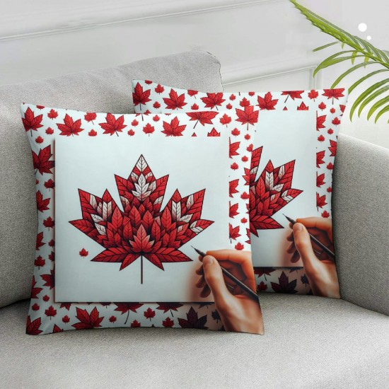 Ulloord Red Decorative Throw Pillow Cover Case, Pillow Cases Square Cushion Covers for Sofa