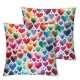 Ulloord Rainbow Heart Decorative Throw Pillow Cover Case, Pillow Cases Square Standard Cushion Covers for Couch Sofa Bed