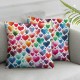 Ulloord Rainbow Heart Decorative Throw Pillow Cover Case, Pillow Cases Square Standard Cushion Covers for Couch Sofa Bed