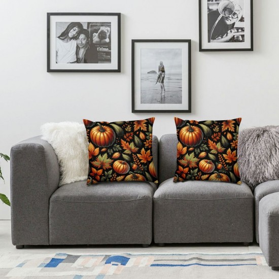 Ulloord Pumpkin and Autumn Decorative Pillow Cover Home Decorative Cushion Cover for Couch Sofa Bed,