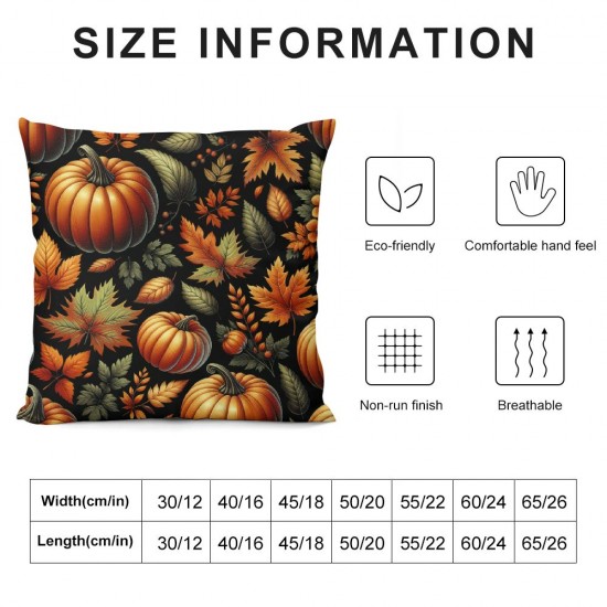 Ulloord Pumpkin and Autumn Decorative Pillow Cover Home Decorative Cushion Cover for Couch Sofa Bed,