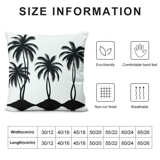 Ulloord Throw Pillow Covers Black White Decor Pillowcases Square Hidden Zipper Home Cushion Decorative Pillowcase