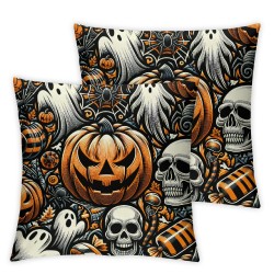 Ulloord Halloween Ghost, , Pumpkin Decorative Pillow Cover Home Decorative Cushion Cover for Couch Sofa Bed,