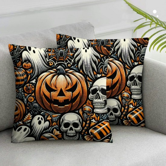 Ulloord Halloween Ghost, , Pumpkin Decorative Pillow Cover Home Decorative Cushion Cover for Couch Sofa Bed,