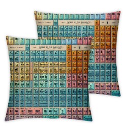 Ulloord Pillow Covers Decorative Periodic Table of The Elements Colorful Throw Pillow Covers Cushion Case for Sofa Bench Living Room Indoor Outdoor Home Decor