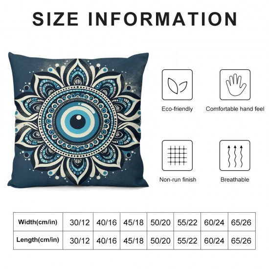 Ulloord Turkish Eye Bead Throw Pillow Cover, Throw Pillows Decor for Home Couch Car Bedroom Sofa, Cushion Cases,