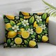 Ulloord Pillow Covers  Decorative Lemon Flowers Leaves Throw Pillow Covers Cushion Case for Sofa Bench Living Room Indoor Outdoor Home Decor