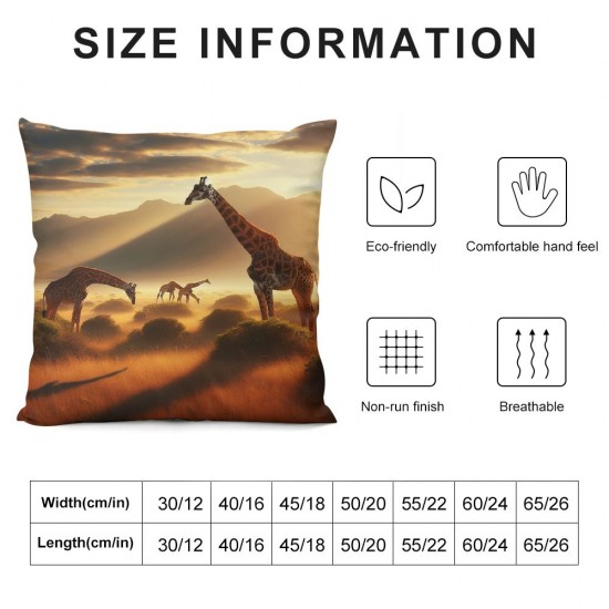 Ulloord Pillow Covers  Decorative Beautiful Giraffe Family Throw Pillow Covers Cushion Case for Sofa Bench Living Room Indoor Outdoor Home Decor