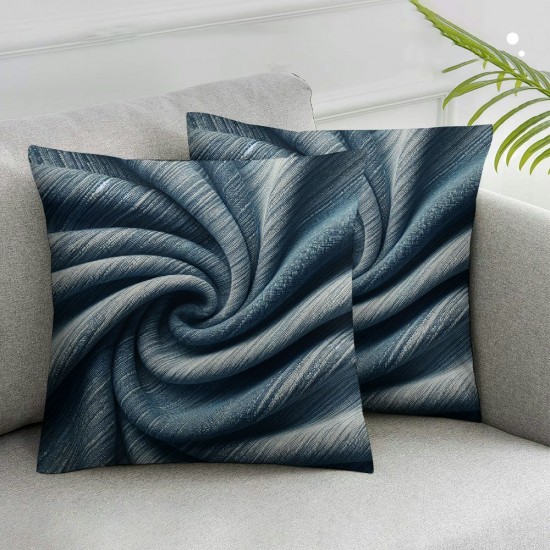 Ulloord Throw Pillow Cases Thread Stitching Edges Solid Dyed Soft Cushion Covers for Couch Sofa Home Farmhouse Decoration Smoke Blue