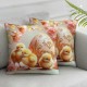 Chick Throw Pillow Covers Natural midcentury Flower Cottage core Teal Cozy Short Plush Washable Home Decor Living Room Bedroom Patio Light Pillow case