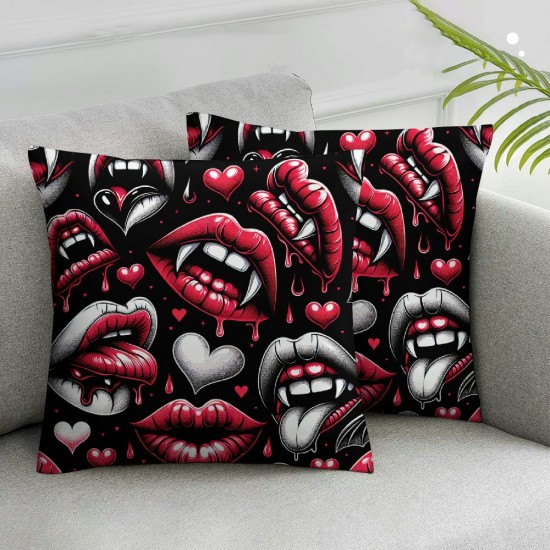 Valentines Day Pillow Covers, with Long Throw Pillow Covers, Pillowcases for Anniversary Wedding Sofa Couch,