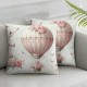 Valentines Day Throw Pillow Covers Aesthetic Floral White Pink vday Decor Anniversary Outdoor Patio Couch Home Sofa Square Pillow case