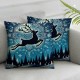 Throw Pillow Covers Merry Christmas Living Room Bedroom Dorm Washable Soft Linen Pillow Covers ,Blue