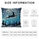 Throw Pillow Covers Merry Christmas Living Room Bedroom Dorm Washable Soft Linen Pillow Covers ,Blue