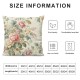 Ulloord Peony Floral Throw Pillow Covers Cottage core Flower Leaf Retro Gray Washable Decorative for Living Room Bedroom Office Sofa Bed Pillow case