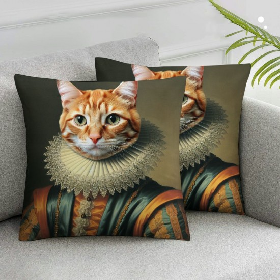 Ulloord cat Throw Pillow Covers Aesthetic Luxury Cute Animals Colorful Soft Cozy Velvet Washable Outdoor Home Decor Square for Chair Bed Sofa Cushion Cover