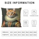 Ulloord cat Throw Pillow Covers Aesthetic Luxury Cute Animals Colorful Soft Cozy Velvet Washable Outdoor Home Decor Square for Chair Bed Sofa Cushion Cover