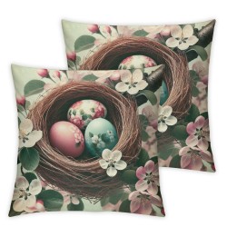 Ulloord Throw Pillow Covers Bird nest Comfort Velvet Square with Zipper Living Room Bedroom Dorm Couch Chair Pillow case