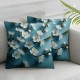 Ulloord White Throw Pillow Covers Aesthetic Flower Soft Washable Home Sofa Living Room Decor Bedroom Dorm Square Pillow case