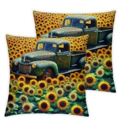 Ulloord Throw Pillow Covers Sunflower Spring Natural Blue Soft Short Plush Living Room Sofa Decor Pillow case